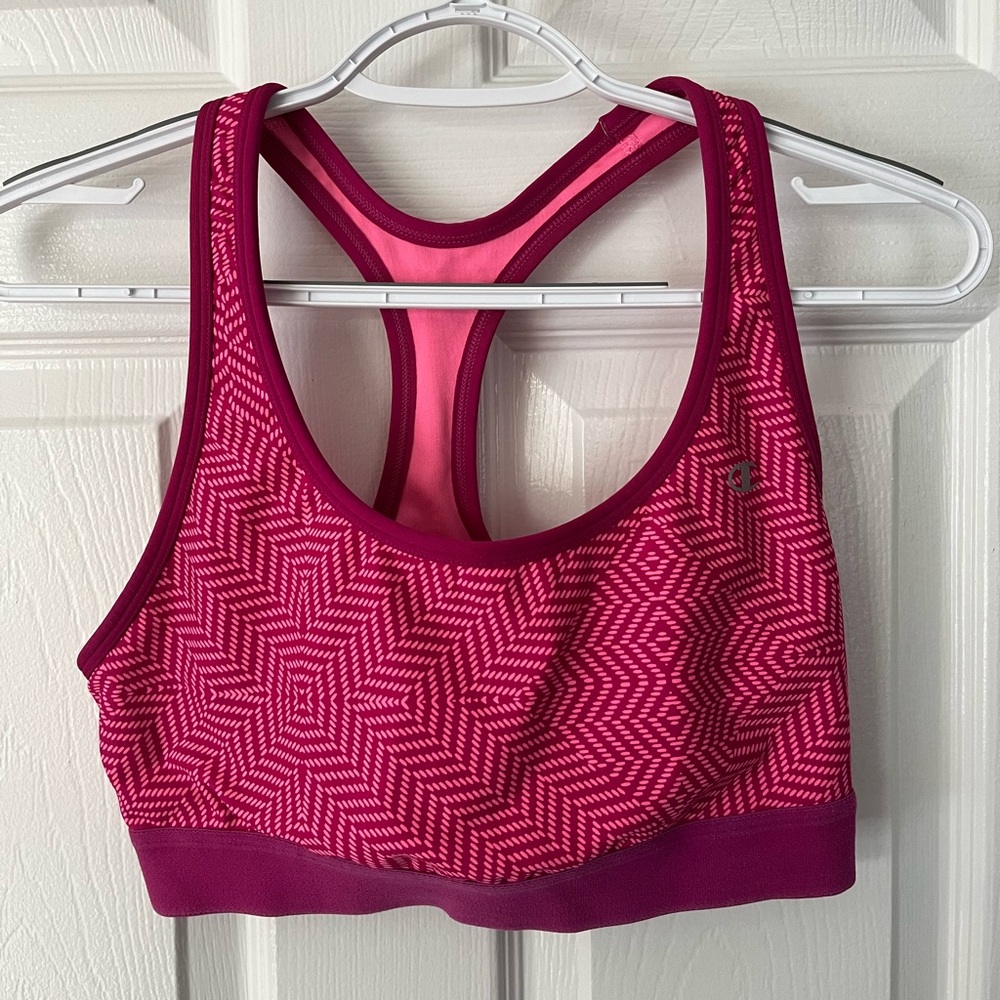 Champion Pink Geometric Sports Bra